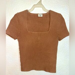 Abercrombie & Fitch tan/beige square neck crop top XS